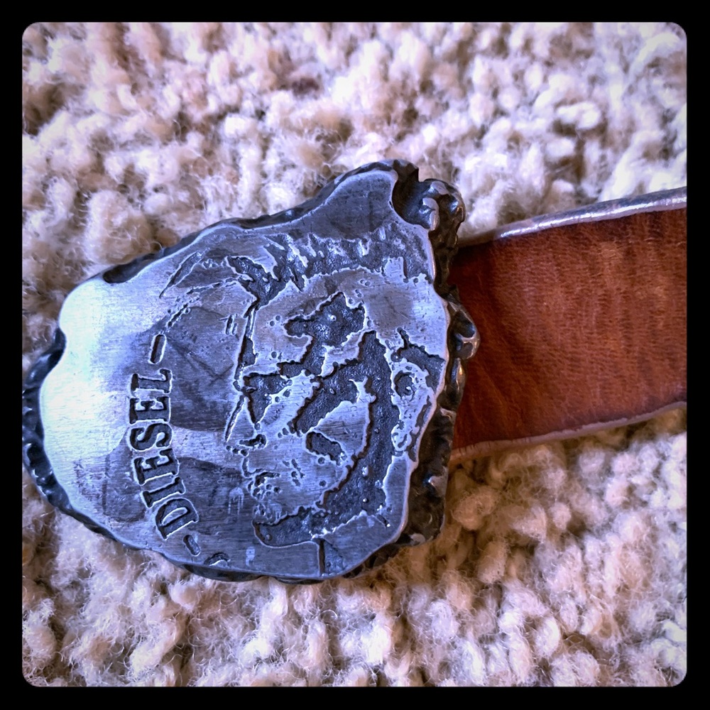 Diesel Belt Brown Leather Made in Italy